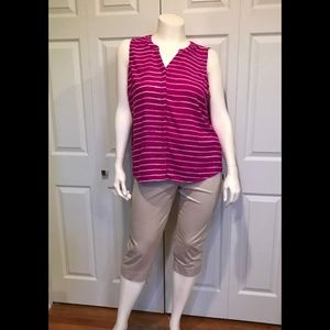 Apt 9 Fushia Sleeveless Blouse Size XL